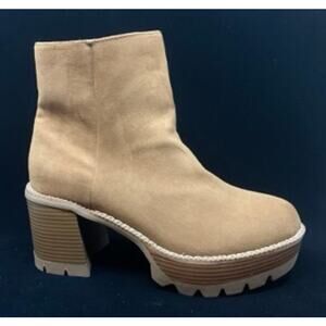 WILD PAIR Womens NEW Margoee Faux Suede Platform Zipper Ankle Boots / Size 10